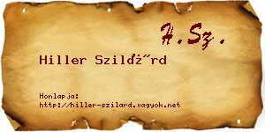 Hiller Szilárd névjegykártya